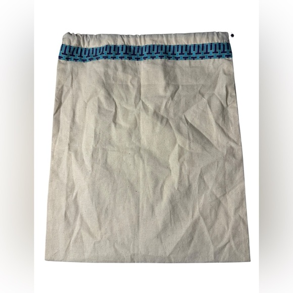 Tory Burch Drawstring Dust Bag Ivory w Blue/Green/Purple Ribbon 15" X 11.5" gold - Picture 4 of 7